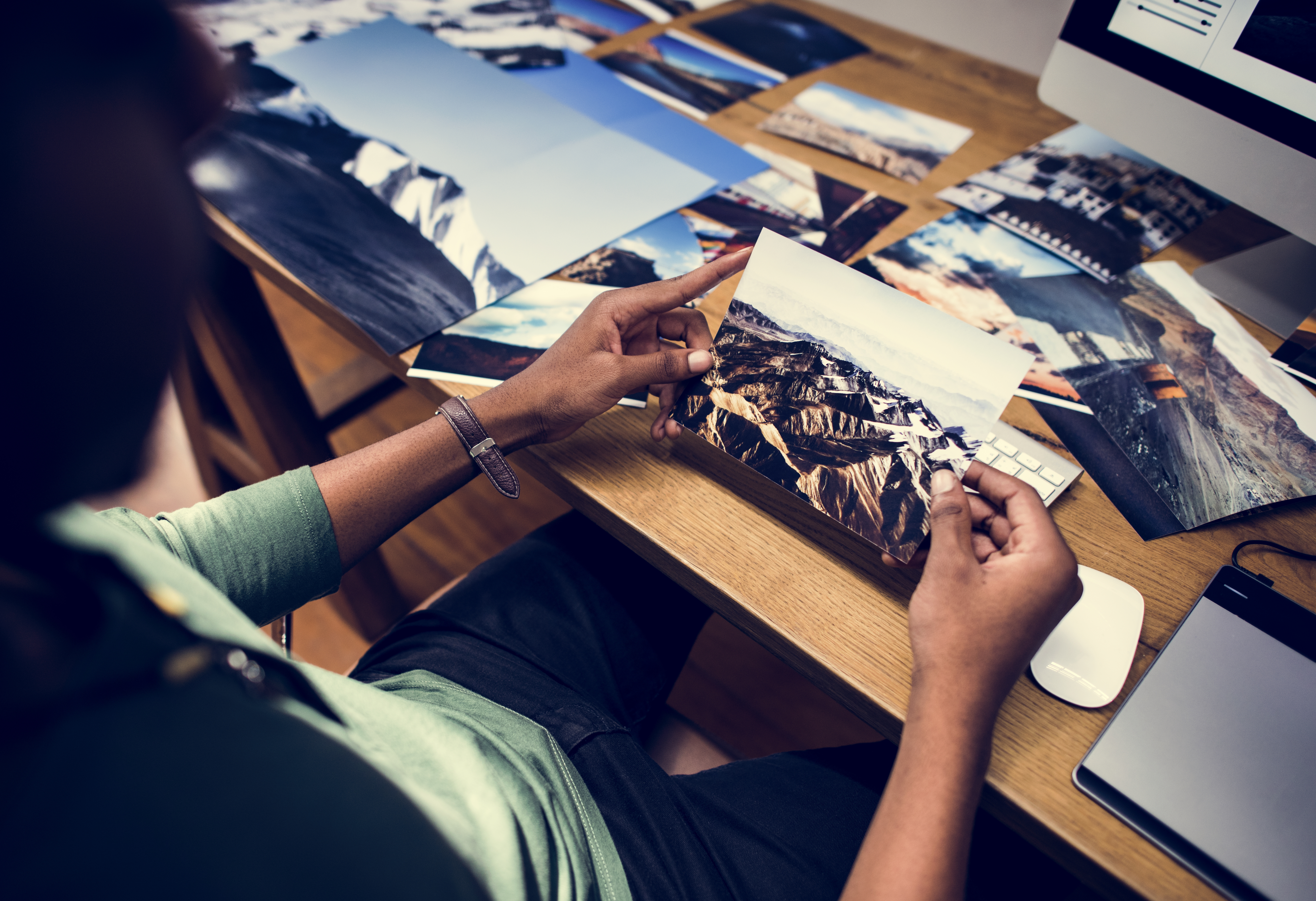 Close up of people working